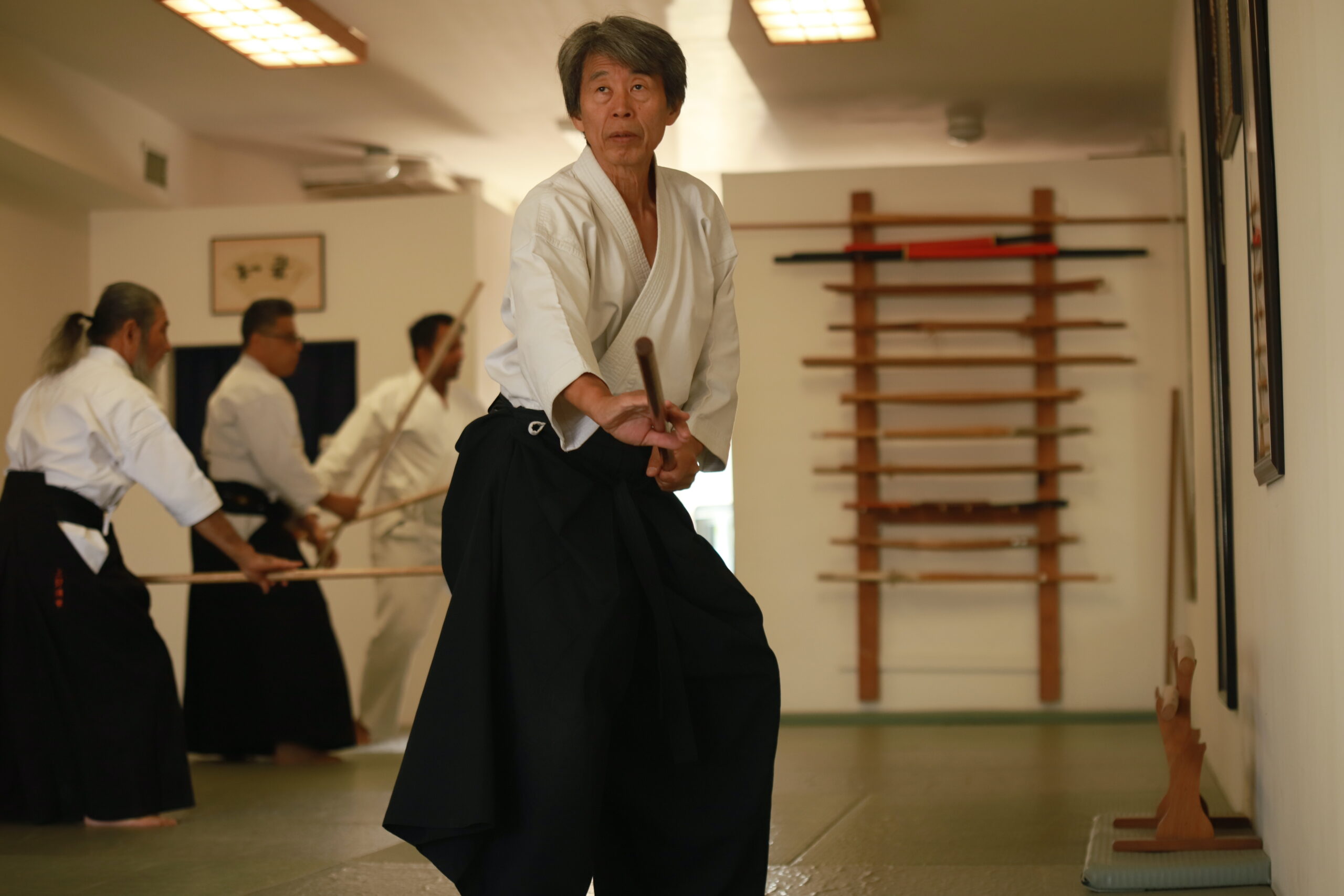 Jo class at Seishinjuku Dojo, Culver City, California. Haruo Matsuoka Sensei
